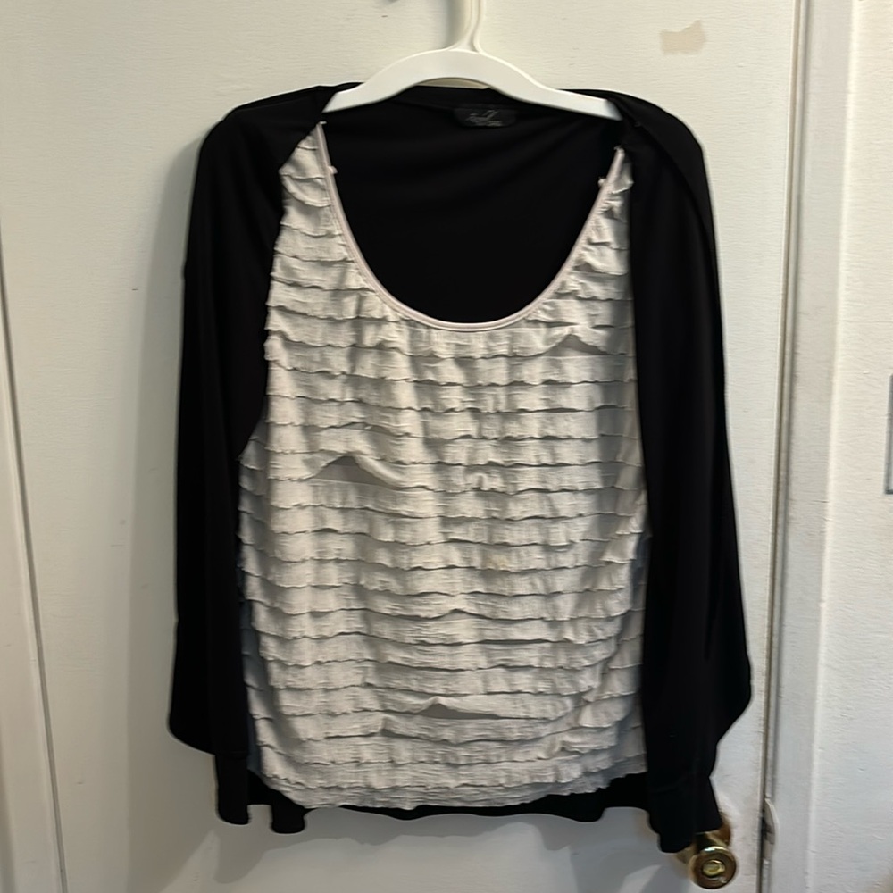 Large/medium Rachel Rachel Two and one piece blouse black/white